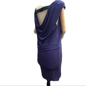 Alice + Olivia slinky drape open back purple dress